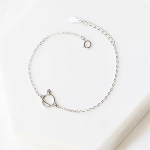 Pulseras de eslabones Creative Korea Fresh Simple Silver Color Temperament Mujer Trendy Redimensionable SBR020