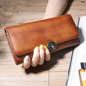 Wallets Genuine Leather Women Clutch Bag Card Holder Long Wallet Lock Coin Purse Large-capacity Multifunctional Mobile Phone Bags