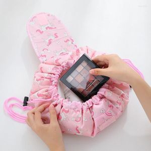 Cosmetic Bags Women Drawstring Bag Travel Storage Makeup Organizer Female Make Up Pouch Portable Waterproof Toiletry Beauty Case