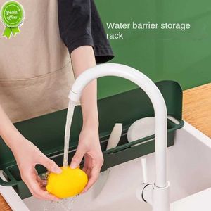 Multifunction Telescopic Sink Shelf Water Splash Guard Dish Washing Baffle Board Soap Sponge Drain Rack Kitchen Storage