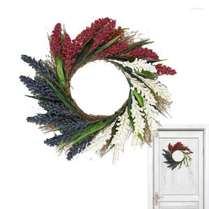 Decorative Flowers 4th Of July Wreath Patriotic Decorations Wreaths For Front Door Show Your Prideour Red White & Blue
