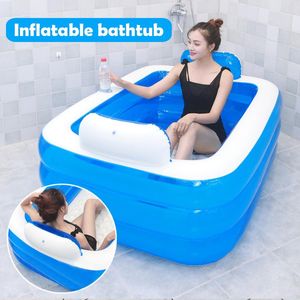 Bathtubs Hot Tub Couple Bath Barrel Thick 3 Layer Double Bathtub Inflatable Foldable Tub Thickened Large Size Tub For Adult Home PR Sale