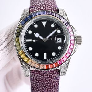 Watch Automatic Mechanical Movement Bezel Diamond Men 40mm Wristwatch Classic Business Wristband Sapphire Montre de luxe