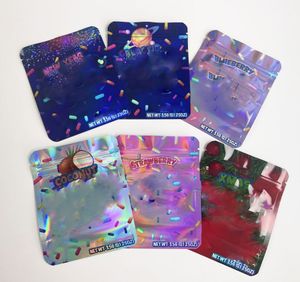 Wholesale 3.5 mylar bag holographic packs custom print Plastic Case