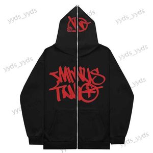 Herren Hoodies Sweatshirts Y2K Zipper Hoodies Muster Druck Einfarbig Übergroße Kleidung 2023 Neue Punk Harajuku Freizeit Meistverkaufte Hoodies T231127