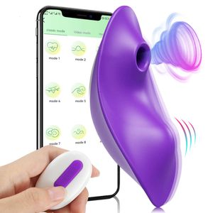 Seks Oyuncak Masaj Bluetooth Uygulama 2in1 Sucking Vibratör Kadınlar Giyilebilir Uzaktan Kumanda Sucker Klitoris Stimülatör Oyuncak Yetişkinler Çiftler
