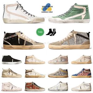 2024 famose scarpe da donna firmate da uomo casual Mid Star Bianco Nero Argento glitter rosa camoscio Pelle fare scarpe da ginnastica sporche Vintage Italia Marca fatte a mano Scarpe da ginnastica con piattaforma