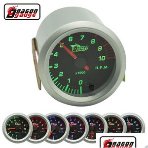 Tachometer Dragon Gauge 52Mm Car Rev Counter Tacho Pointer Meter 0-10000 Rpm 7Color Backlight Drop Delivery Mobiles Motorcycles Dhbdu