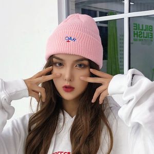 Embroidery Knit Beanie Women Designer Winter Female Skull Hats Solid Street Outdoor Caps Brand