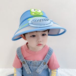 Caps Hats 3-12 Years Sun Visors Hat with Fan for Baby Boy Girl - Fan Visor Hat Three Gear Large Area Sun Protection Children's Summer Cap 230427