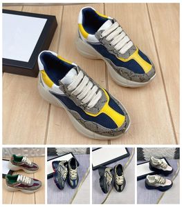 tasarımcı Rhyton Rahat Ayakkabılar Deri Rahat Ace İtalyan Hakiki çocuk Ayakkabı Rahat Moda çocuklar Sneakers Boyutu 26-35