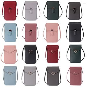 Portfele Summer Women Outdoor Porther Portfel Crossbody Work W kształcie serca dekoracyjny ekran telefonu komórkowego Dotknij codziennie