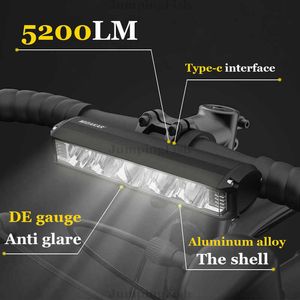 Bike Lights Upgrade 5*P90 8000mAh Bike Lights Front 5200LM Lamp Bicycle Light Rechargeable Flashlight Bicycle Headlight P230427