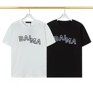 Camisetas masculinas Plus Tees Polos com gola redonda bordadas e impressas estilo polar roupas de verão com camisetas de algodão puro de rua 333dx