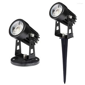 Dimmabable LED Çim Lamba Cob Spike Işık 12V 110V 220V Dış Mekan Su Geçirmez Yol Bahçe Spot Ampul 5W 3W Dekor Peyzaj RGB