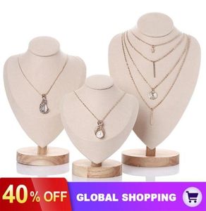Velvet Jewelry Easel Neckce Chain Dispy Bust Stand Tower Rack for Home Bedroom273u5764083