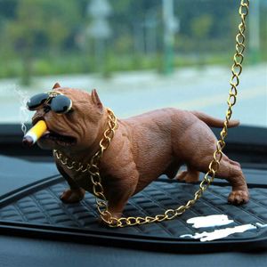 Arts and Crafts Bully Pitbull Dog Doll Kids Toy Car Dashboard Decoration Automobile Decoration Home Decor Crafts Y23