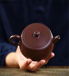 Ny tekanna Purple Clay Tea Pot Handmased Kettle Tie Guanyin Zisha Tea Set Raw Ore Purple Mud Teaware Anpassade gåvor 210ml295S7092102