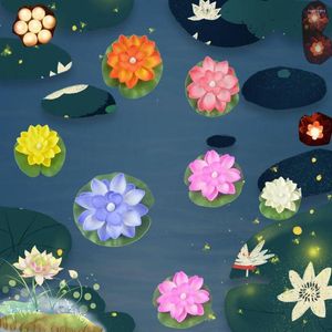 Night Lights Floating Lotus Shape Light For Pool Water Decoration Prop