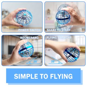 Novelty Games Flying Ball Toys Mini Drone 360 ​​Rotating Magic Controller USB RADERABLE BUILDIN RGB LIGHTS STOR överraskning och säker GI AMO6X