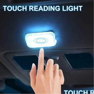 Bilmärken LED Touch Light Mini Wireless Interior Lighting For Door Foot Trunk Storage Box USB Laddning Mobil Atmosphere Lamp Drop de OT9ID