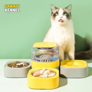 Feeding CAWAYI KENNEL Automatic Feeding Water Dispenser Pet Drinking Water Removable Washable Water Bowls Dog Cat Food Bowl Feeders