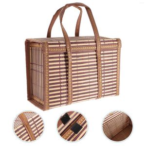 Dinnerware Sets Egg Basket Hand Decor Flower Woven Picnic Bamboo Sundries Afternoon Tea Baskets Child Straw Tote