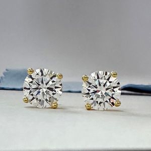 Stud Earrings for Women 925 Sterling Silver Plated 18K Gold Earrings Fashion Wedding Lab Created Diamond Gift for Jewelry 230426