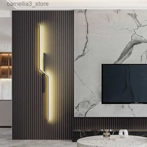 Wandlampen Moderne minimalistische Streifen LED Wandleuchte Lustre Beleuchtung für Schlafzimmer Nacht Wohnzimmer Gitter TV Sofa Lobby Hintergrund Dekor Q231127