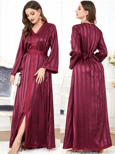 Abbigliamento etnico Eid Party Abito musulmano Donna Abaya Ricamo Marocco Dubai Caftano Islam Turchia Arabo Abito lungo 230426