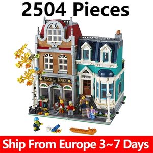 Soldat 2504 st byggstenar Set Constructor Kids Toys For Children Boys Girls Hobbies Födelsedagspresent Bricks Bookshop House Models 231124