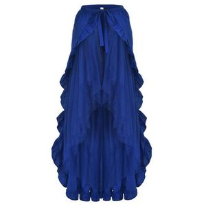 Vestidos goth maxi saias longas para mulheres steampunk festa plissado tule saia marrom azul gótico roupas femininas 2022 cosplay wear