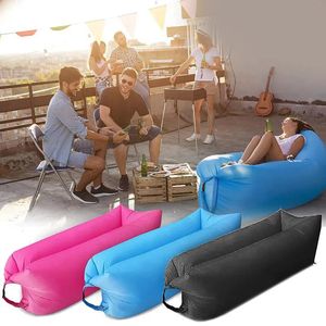 Utomhusdynor utomhusuppblåsbar soffa camping sovmadrass ultralätt luft kudde strandmatta fällbar säng vattentät för rese vandring 231127