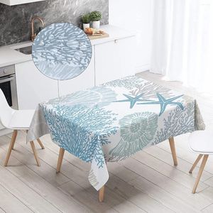 Table Cloth Nautical Ocean Themed Fashion Waterproof Tablecloth Wedding Decor Rectangle Cover Holiday Party Kitchen Accessories