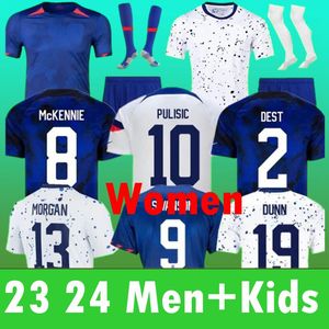 23 24 PULISIC MCKENNIE Fußballtrikot ERTZ ALTIDORE PRESS WOOD MORGAN LLOYD 2023 2024 America Football Trikot Vereinigte Staaten Camisetas USA USMNT LLETGET Männer Kinder Kit