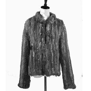 Fur Brazil Hot Sell Large size Real Fur Coats Jackets for Women Knitted Thick Rabbit Fur Jacket Female Winter Outwear Coat Ladies