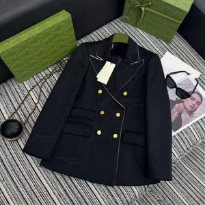 Designer feminino Blazer Jacket Casat Roupos G Letter Style Academic Spring Autumn New Black Blue Lançado Top
