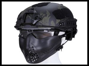 Maschera pieghevole a mezza faccia in rete Stile confortevole Maschera protettiva tattica regolabile per il viso inferiore Airsoft8358507