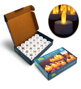 24pcslot Luz de chá tremeluzente inclui baterias Velas LED bougie Velas em massa Velas elétricas chandelle Casamentos Natal T20018780585