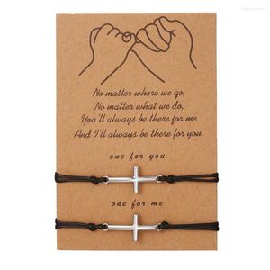 Bracelets de charme Pulseira de aço inoxidável conjunto de pulseiras de casal trançado Cross for women mamãe filha presente de aniversário presentes