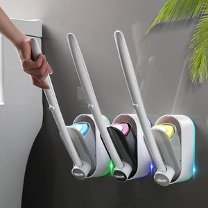 Brushes GURET Wall Disposable Toilet Brush For WC Accessories Long Handle Toilet Brush Set For Bathroom Home No Dead Ends Cleaning Tools