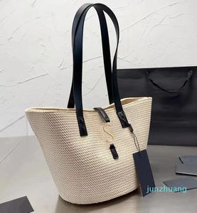 Designer -Straw weave tote basket bags Top handle handbag Beach Womens mens Large Shopping designer weekend Crossbody clutch Shoulder bag