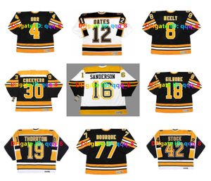 Bobby Orr Raymond Bourque Custom CCM Shotback Boston Hockey Jersey Adam Oates Cam Neely Derek Sanderson Willie O'Re Gerry Cheevers Happy Gilmore Thornton Size S-4xl