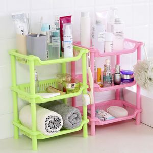 Double-Layer Plastic Kitchen Bathroom Storage Rack, Floor-to-Ceiling Triangular Square Three-Layer