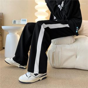 Męskie spodnie #5103 Czarne letnie streetwear joggers Pantalon Homme proste swobodne luźne spodnie dresowe szerokie nogi