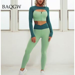 Pants Color Block Autum Fashion Matching Sets Women Casual Leggings Workout Skinny Two Piece Set Sexy Hollow Out Sportswear Outfits