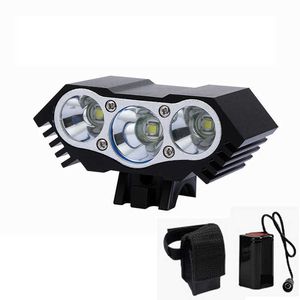 Bike Lights Super Bright Bicycle Front Light 3xT6 LED Outdoor MTB Road Bike Headlight Waterproof Safe Cycling Lamp With Battery Pack BC0533 P230427