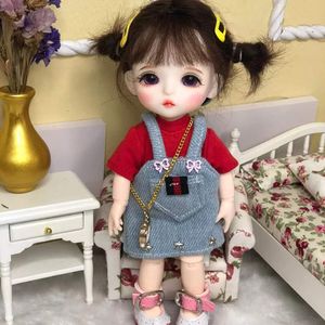 Dolls 17CM Handmade Makeup Doll Movable Joints 1/8 BJD Doll With Fashion Clothes Cute Bag Soft Wigs DIY Accessories For Girl Toys Gift 230427