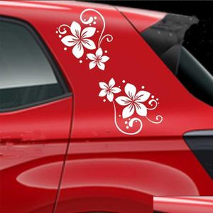 Adesivi per auto Fiori con punti Adesivo per parabrezza Coda paraurti Cofano veicolo Suv Vinile Decor R230812 Consegna goccia Automobi Ottys