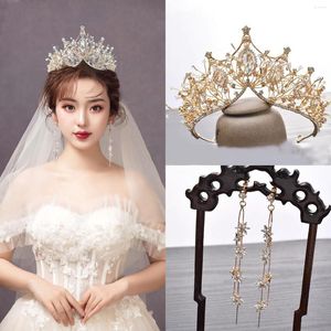 Headpieces brud krona huvudband huvudbonad smycken bröllop hår tillbehör koreansk slöja kostym